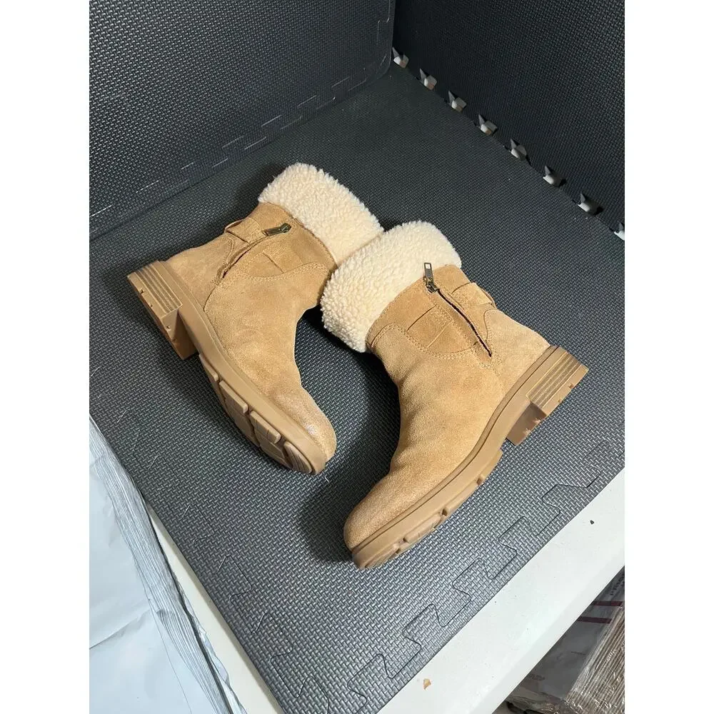 UGG 1120773 Harrison Cuff Suede‎ Boots Ladies Size 9.5 Chestnut Waterproof 3217